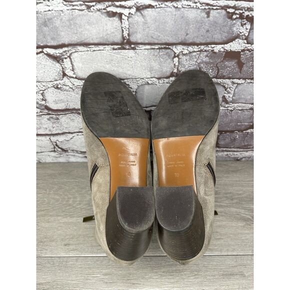 Aquatalia Taupe Suede Leather Side Zip Heel Ankle Booties Women’s Sz 10M US/41EU - Picture 8 of 16